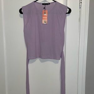 Lavender sleeveless crop top size US 10
